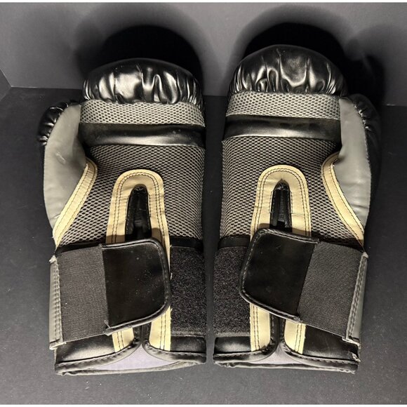 Everlast 14oz Black Gray Boxing Gloves w/ Evershield - Picture 2 of 4